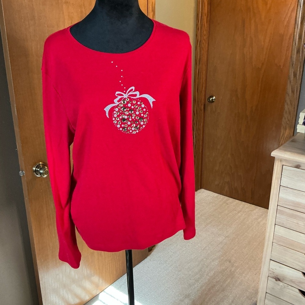 Christmas  Christmas, Christmas Croft&Barrow Classic Ornament Christmas Tee  Top